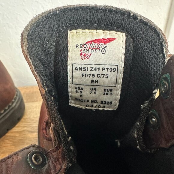 RED WING Women's 8.5 Sturdy Leather Steel Toe Safety Boots Ankle Support - Picture 9 of 11